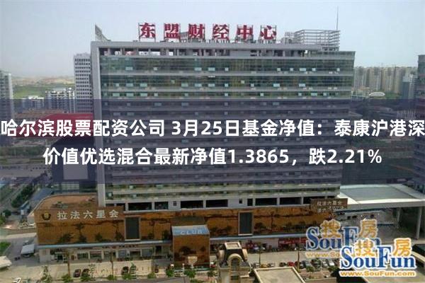 哈尔滨股票配资公司 3月25日基金净值：泰康沪港深价值优选混合最新净值1.3865，跌2.21%