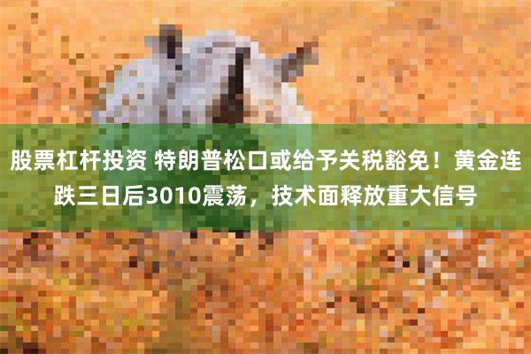股票杠杆投资 特朗普松口或给予关税豁免！黄金连跌三日后3010震荡，技术面释放重大信号