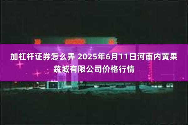加杠杆证券怎么弄 2025年6月11日河南内黄果蔬城有限公司价格行情