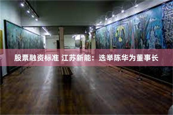 股票融资标准 江苏新能：选举陈华为董事长