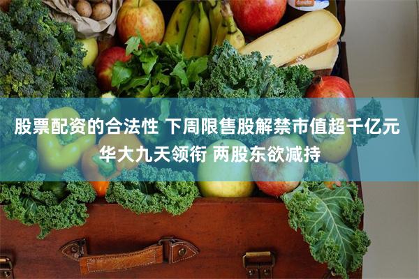 股票配资的合法性 下周限售股解禁市值超千亿元 华大九天领衔 两股东欲减持