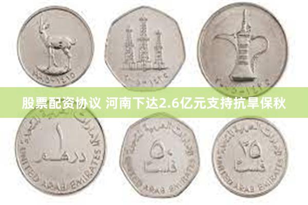 股票配资协议 河南下达2.6亿元支持抗旱保秋